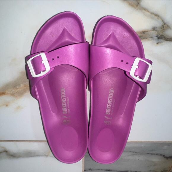 Birkenstock Women’s Madrid Essential Eva Magenta Sandals Slides Size 40 Coastal - Picture 1 of 8